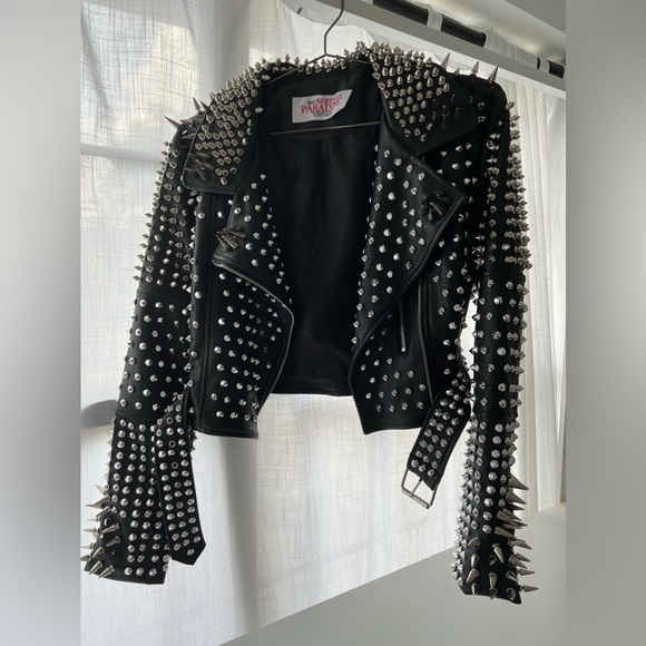 Studded + Spiked Leather Jacket - Picture 2 of 3